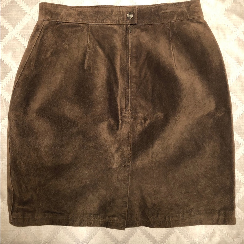 Olive green suede skirt Size 12 The Limited - Picture 1 of 4